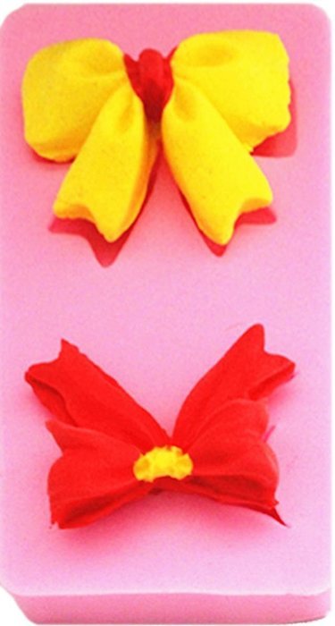 Bows 2 Cavity 2 Styles Silicone Mold for Fondant, Gum Paste, Chocolate, Crafts