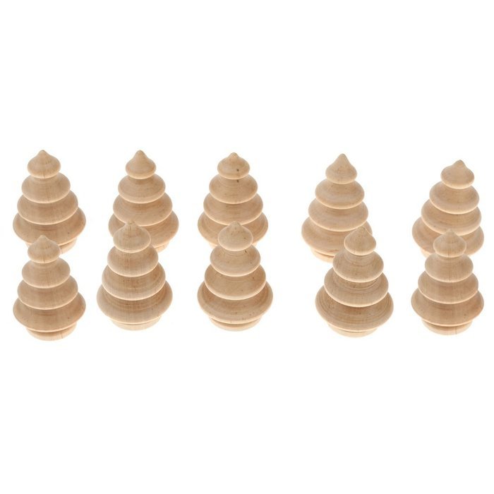 Phenovo Blank DIY Wooden Christmas Tree Peg Dolls Party Cake Toppers Pack of 10 N9
