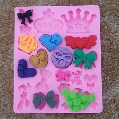 Y&XL&H Crown Bowknot Shaped Fondant Cake Chocolate Silicone Mold N2