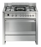 Smeg A1PXU 36" Freestanding Dual Fuel Cavity "Opera" Range with 3.2 cu. ft. Capacity 10 Cooking Modes "Ever-Clean...
