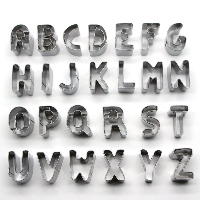 Aocor 26Pcs Mini Shaped Size Stainless Steel A-Z Alphabet Letters Biscuit Cookies Fondant Cutters Molds Backing... N5