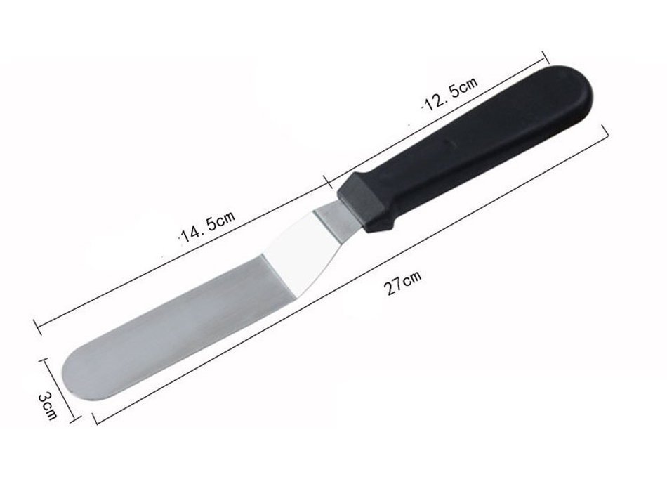 OUMOSI Stainless Steel Offset Icing Spatula Angled Flat Scraper With Plastic Handle 6 Inch (Random Color) N5