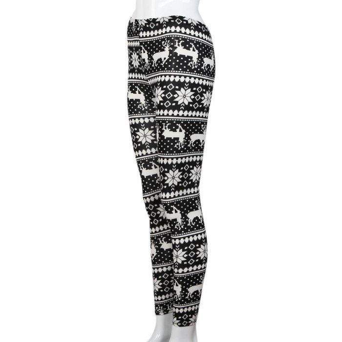 PHOTNO Fashion Women Lady Elasticity Skinny Tribal Printed Stretchy Pants Leggings