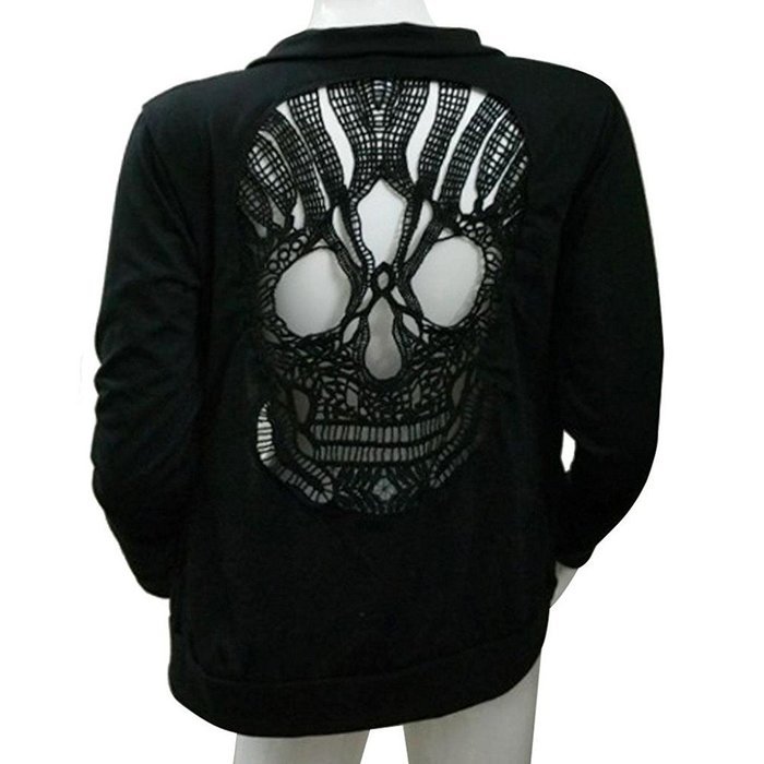 Cardigan Coat,Morecome Women Long Sleeve Skull Backless Top Coat Jacket Outwear