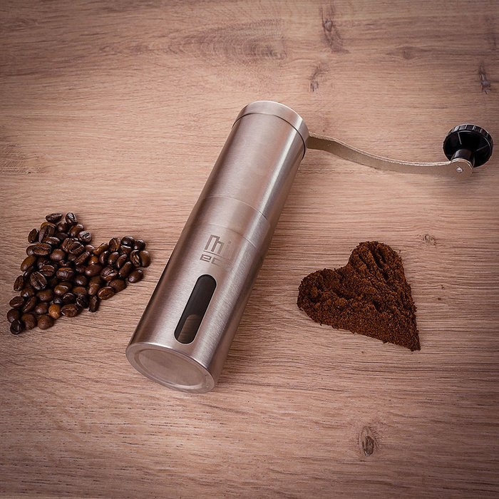Mill Eco - Manual Coffee Grinder - Best Burr bean Grinder - Stainless Steel Adjustable, Portable, Hand grinder... N8