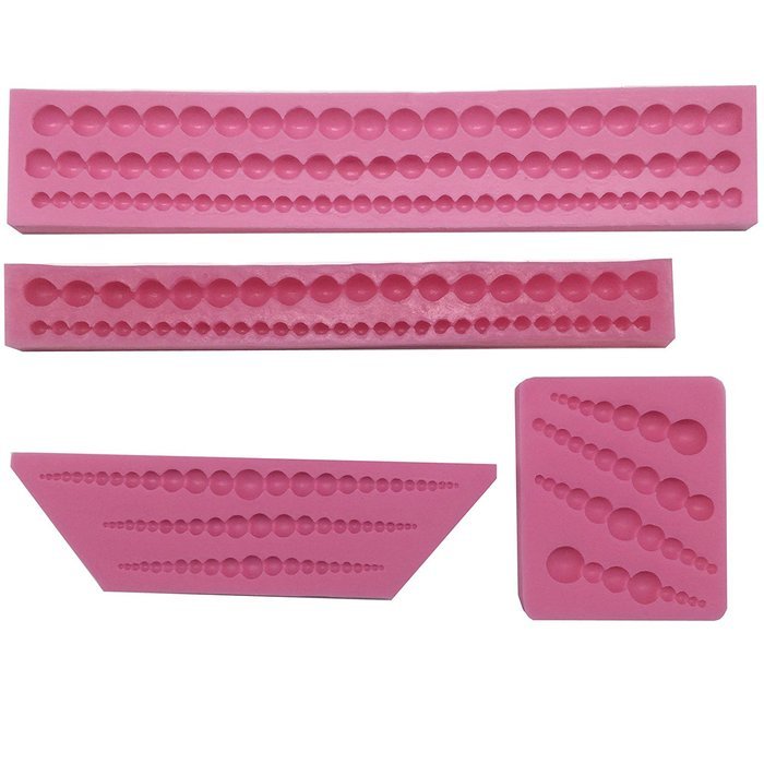 Funshowcase Pearl Link Candy Silicone Mold for Sugarcraft, Cake Border Decoration, Cupcake Topper, Chocolate,...
