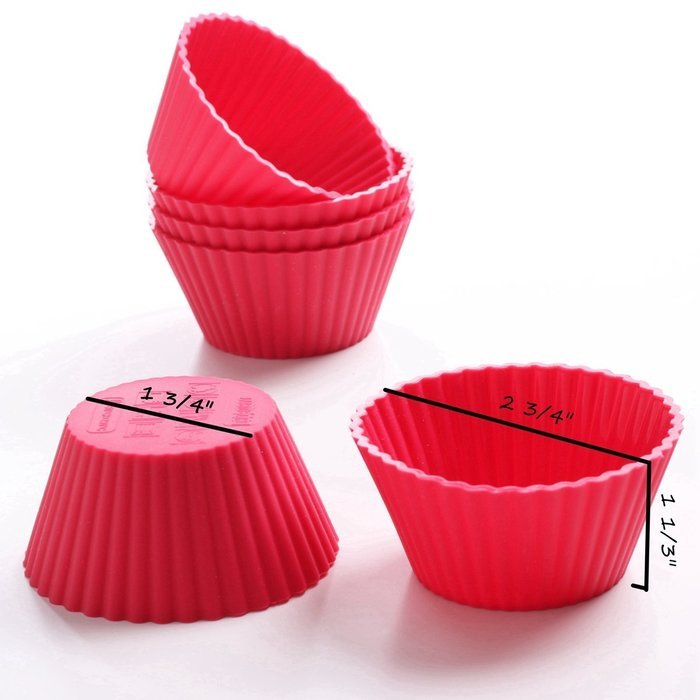 Jacobake Silicone Cupcake Liners Reusable Silicone Muffin Liners Silicone Muffin Cups for Baking(12 Pack Red)... N13