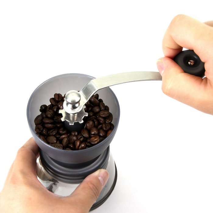 CoZroom Black Manual Coffee Grinder, Burr Espresso Coffee Grinder -Food Saftey Ceramic, Hand-crank Coffee Mill N6