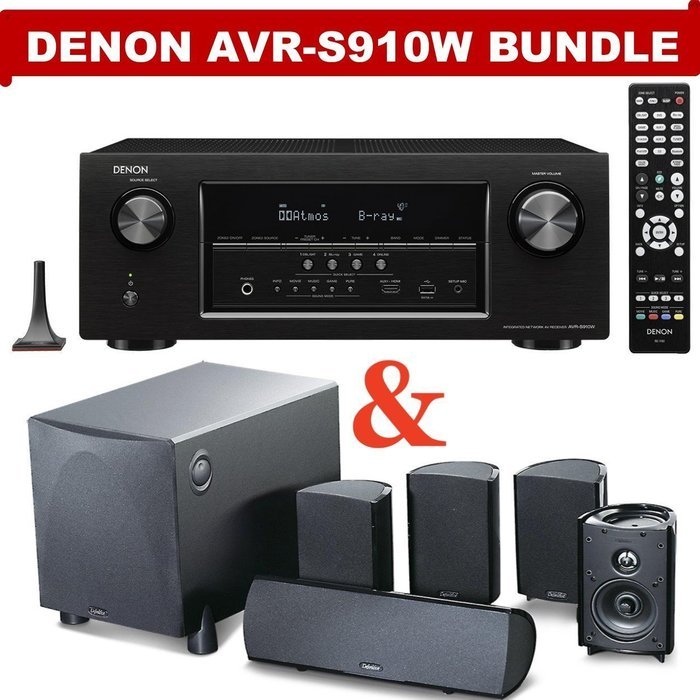 Denon AVR-S910W 7.2 Channel Full 4K Ultra HD A/V Receiver (Bluetooth & Wi-Fi) NOW WITH Definitive Technology ProCinema...