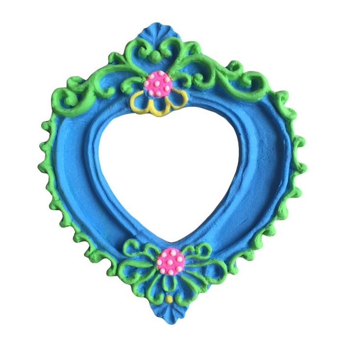 FLY 3D Silicone Heart Shape Picture Frame Fondant Mold Cake Decorating,Pink N4