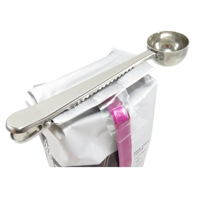 BeGrit Stainless Steel Coffee Measuring Spoon/Scoop with Bag Clip