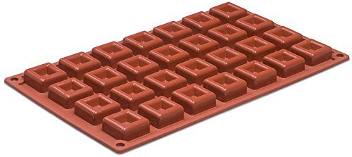Silikomart Orange Non Stick Mini Square Savarin - 28 Forms N3