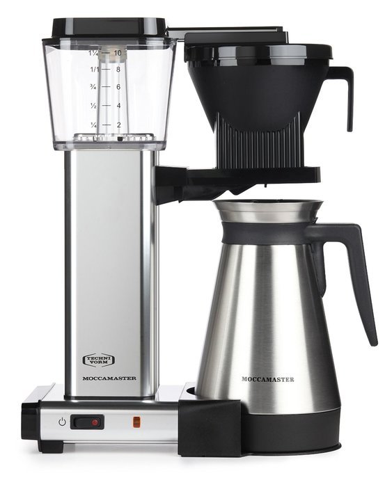 Moccamaster KBGT 10-Cup Coffee Brewer with Thermal Carafe, Polished Silver