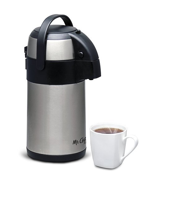 Gibson Home 79517.01 Everflow Coffee Pump Pot, 2.32 quart, Silver N2