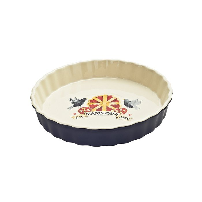 Mason Cash Four and Twenty Black Flan Dish, 9-1/2-Inches