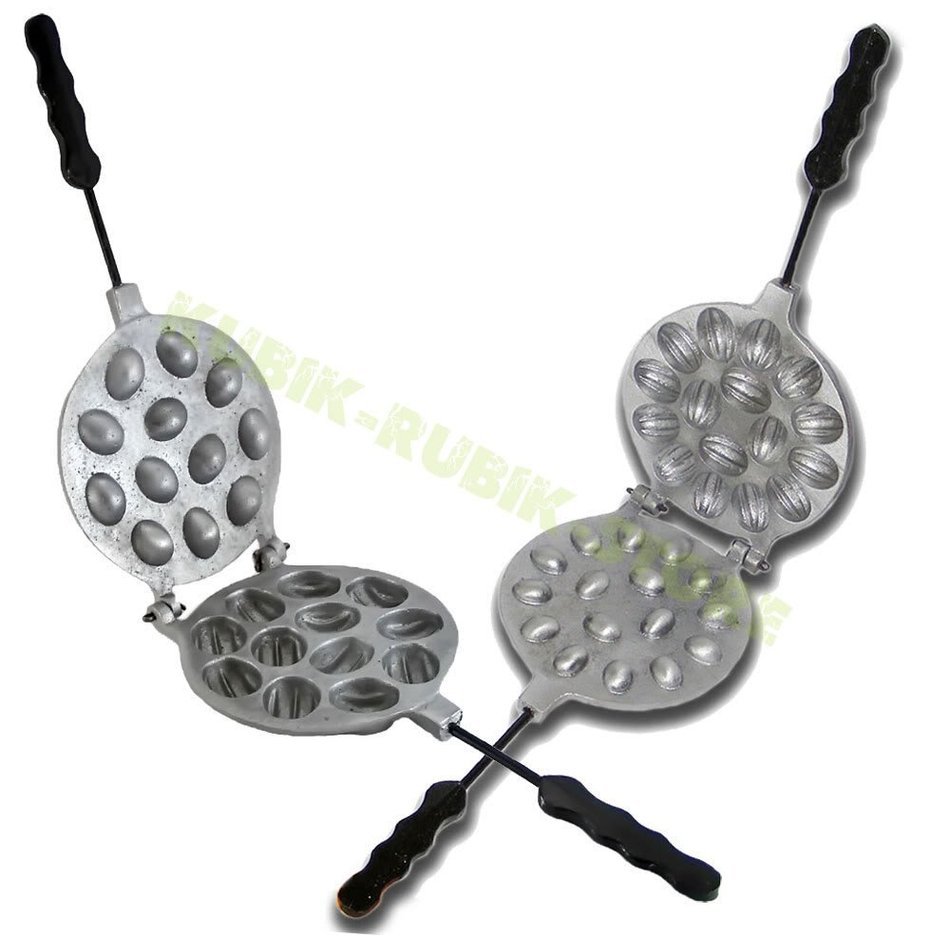 Two Metal Mold 16 And 12 Russian Oreshki + Recipe!
