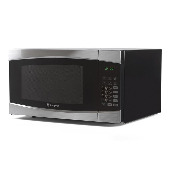 Westinghouse WCM22120SSM 1200 Watt Counter Top Microwave Oven, 2.2 Cubic Feet, Stainless Steel Front, Black Cabinet N4