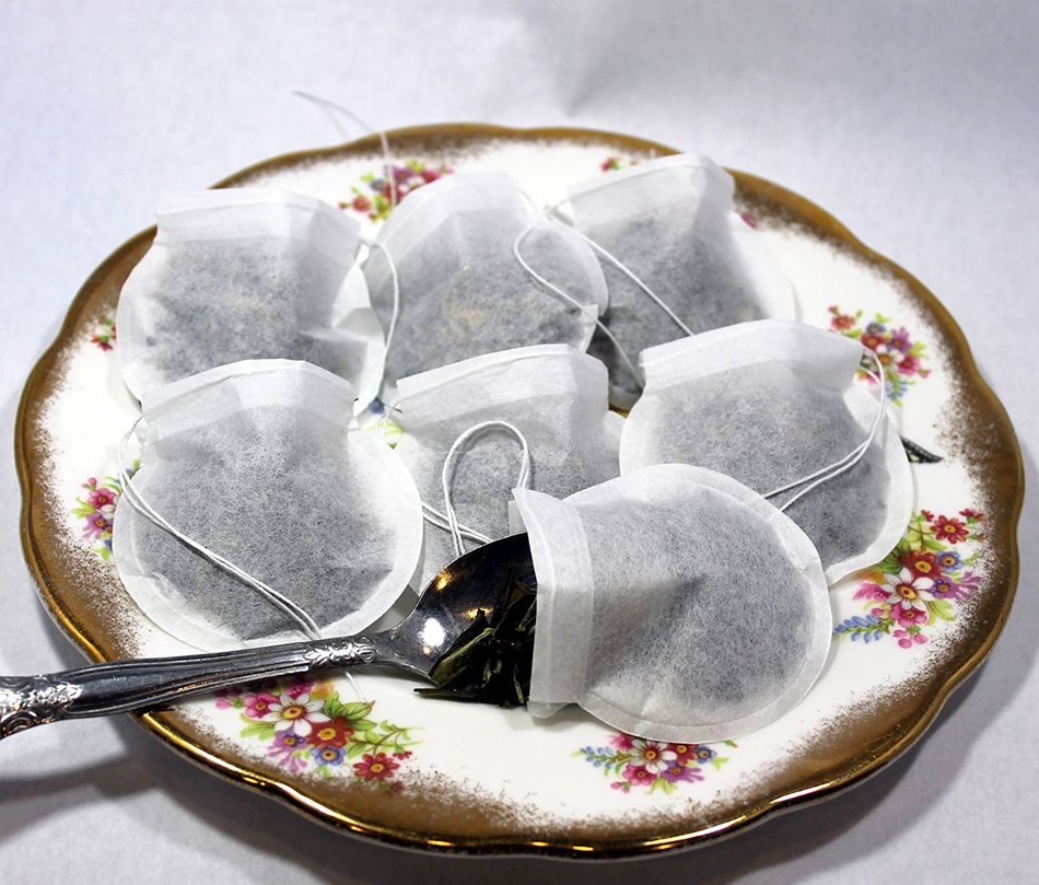 Special Tea 200 Count Round Empty Tea Bags with Draw String Closure, 2.25" x 2.5", White N2