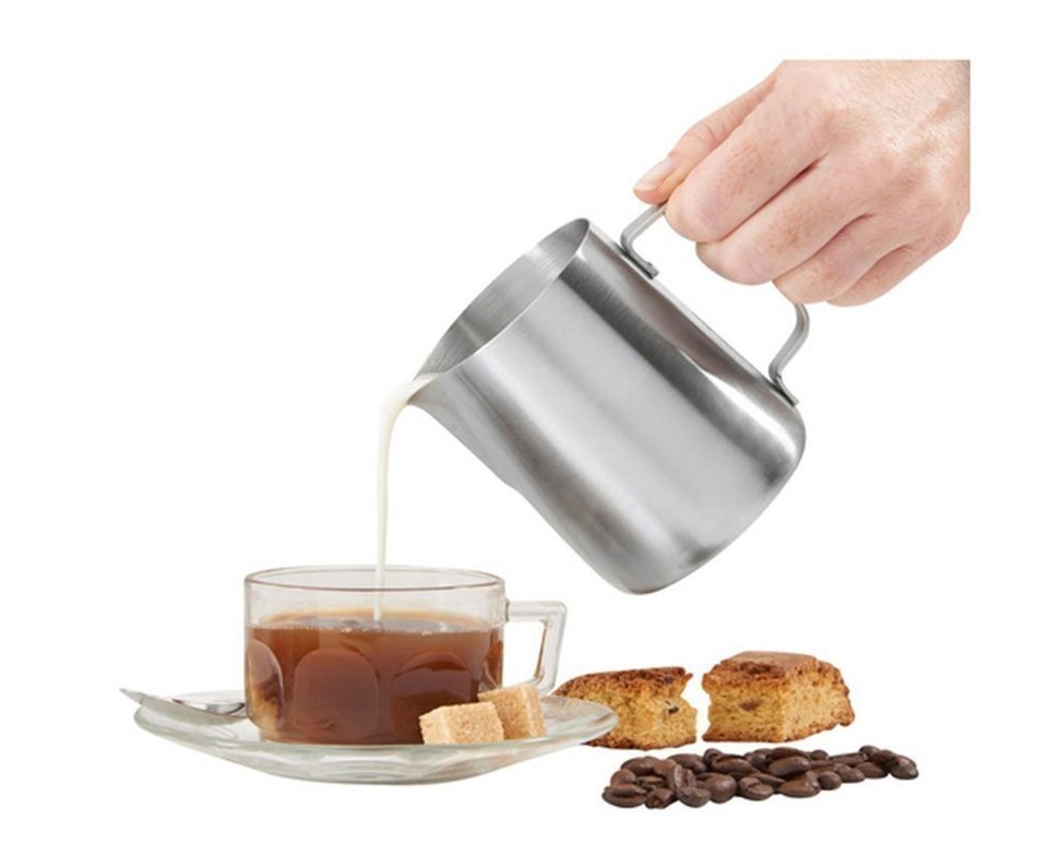 Freedi Stainless Steel Milk Frothing Pitcher Milk Cup for Espresso Machines Milk Frothers & Latte Art,12 Oz Silver... N8
