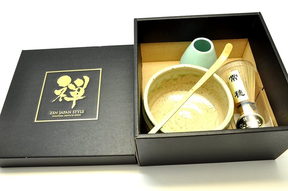 Japanese Mino Yaki ware Matcha Bowl And Tea Ceremony Set Green Tea 12.3 / 12.3 / 7.2cm (4.8 / 4.8 / 2.8inch)[7439] N5
