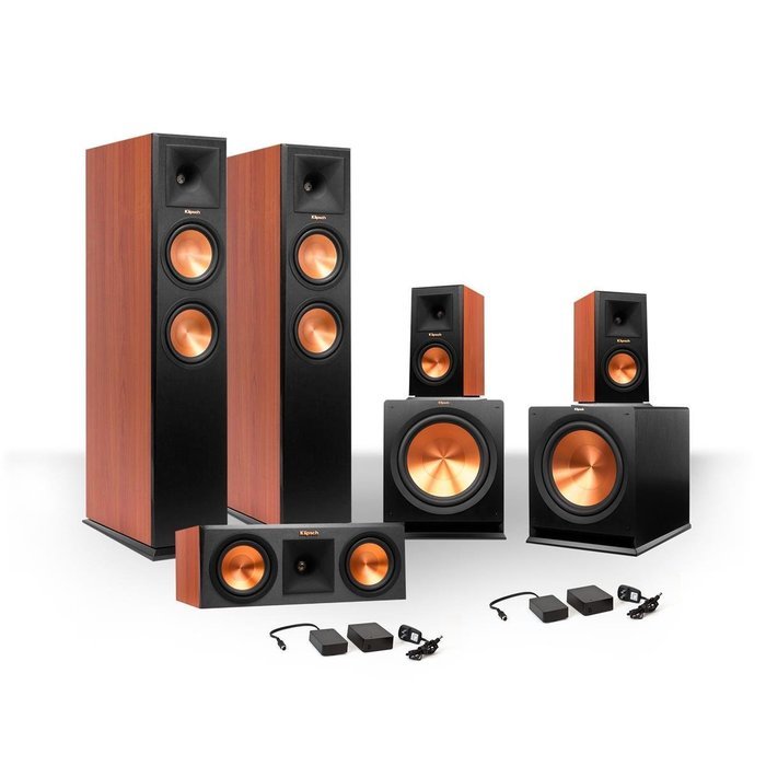 Klipsch 5.2 RP-250 Reference Premiere Speaker Package with R-110SW Subwoofers and two FREE Wireless Kits (Cherry)