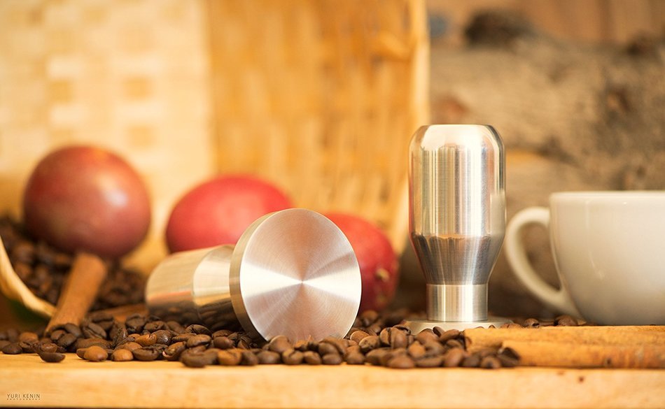 Modern Professional Coffee Espresso Tamper 100% Stainless Steel Base, Variety of Sizes. (49mm)