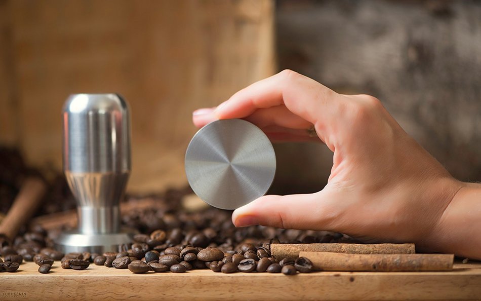 Modern Professional Coffee Espresso Tamper 100% Stainless Steel Base, Variety of Sizes. (49mm) N2
