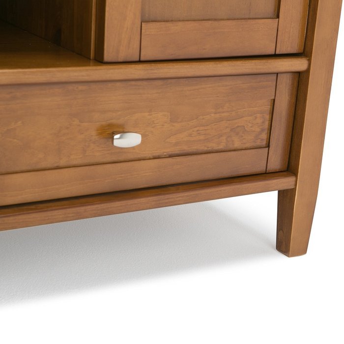 Simpli Home Warm Shaker TV Media Stand for TVs up to 52", Honey Brown N10