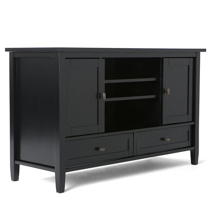 Simpli Home Warm Shaker TV Media Stand for TVs up to 52", Honey Brown N11
