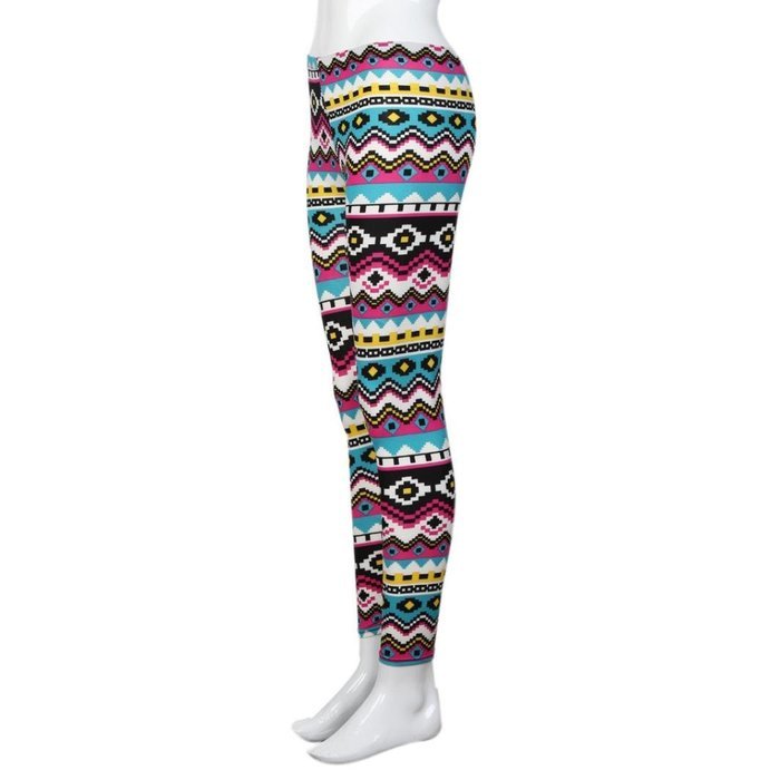 PHOTNO Fashion Women Lady Elasticity Skinny Tribal Printed Stretchy Pants Leggings N9