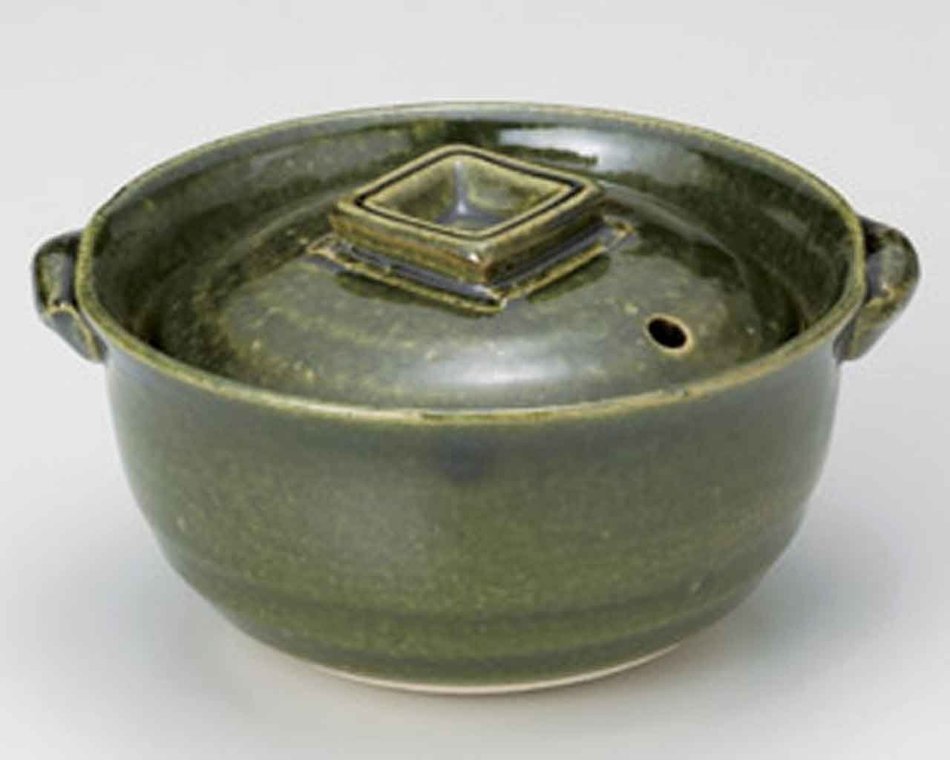 Oribe for 1-2 persons 5.7inch Donabe Japanese Hot pot Green Ceramic Made in Japan
