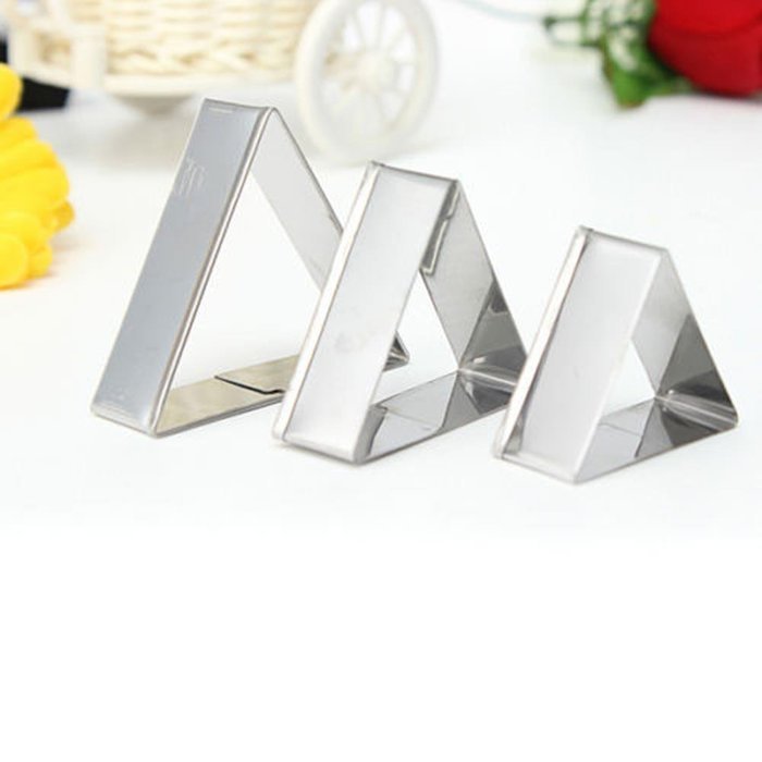 Cake & Cookie Cutters 3 Pcs Triangle Stainless Steel Cookie Cake Biscuit Cutter Mold Set N4