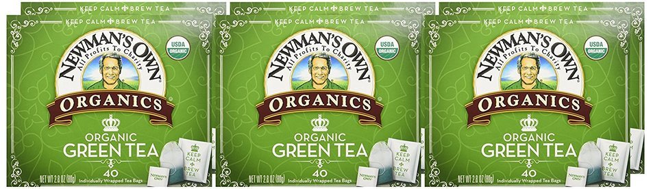 Newman's Own Organics Green Tea, 40 Count (Pack of 6) N2