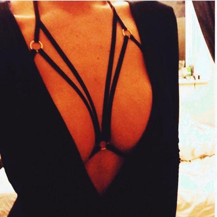 Underwear, PHOTNO Womens Sexy Harness Bra Elastic Bra Strappy Hollow Out Bra Bustier N5