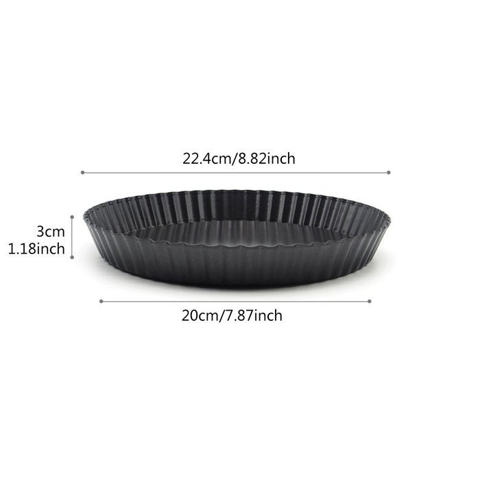Unichart Heavy Carbon Steel Ripple Side Non-stick 9 Inch Pizza Pan Quiche Pie Pan With Removable Bottom N6