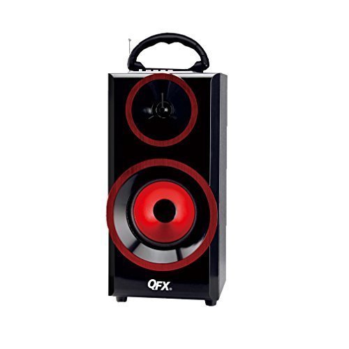 QFX BT-168 Rechargeable Speaker w/Bluetooth/FM/USB/SD In - RED