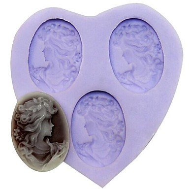 Sher Three Beatifull Girls Fondant Cake Chocolate Resin Clay Candy Silicone Mold,L5.8mW5.4cmH0.7cm