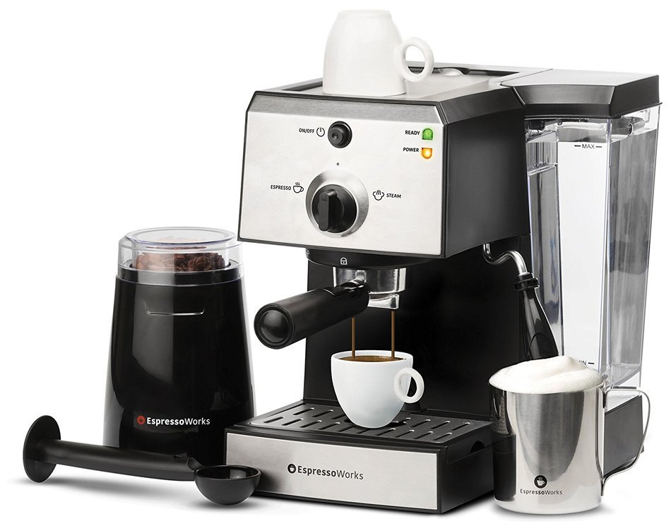 7 Pc All-In-One Espresso Machine Bundle Set, 15 Bar Pump - (INCLUDES ...