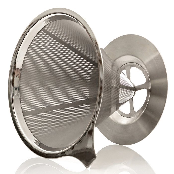 Paperless Pour Over Coffee Dripper &ndash; Stainless Steel Durable, Heat Resistant, Reusable Filter Cone & Dishwasher...
