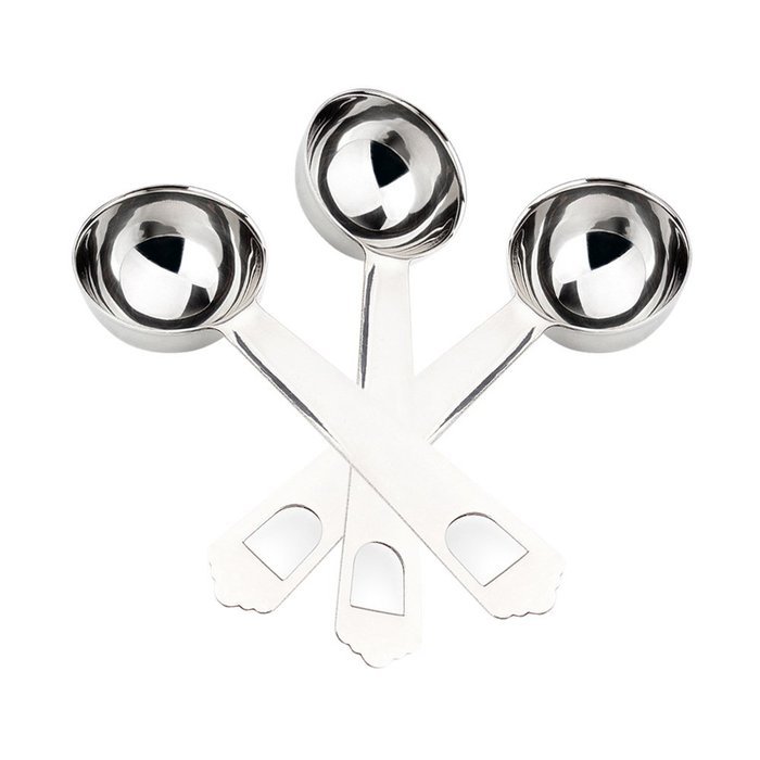 Bluelasers 20ml Cup Coffee Measuring Scoop Stainless Steel Scoop Spoon, Set of 3