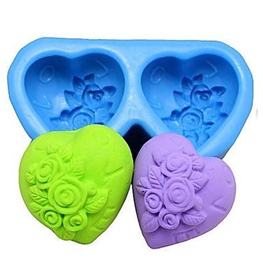 Sher Heart shaped Rose Fondant Cake Chocolate Silicone Mold