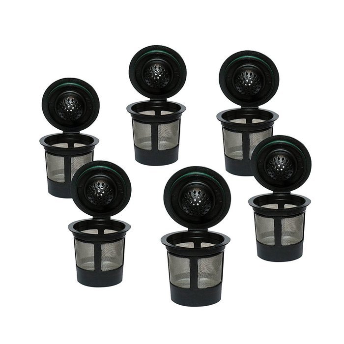 Premier Reusable Coffee Filter Pods Compatible w/ Keurig Kcup Coffee Brewer Series, Set of 6 N3