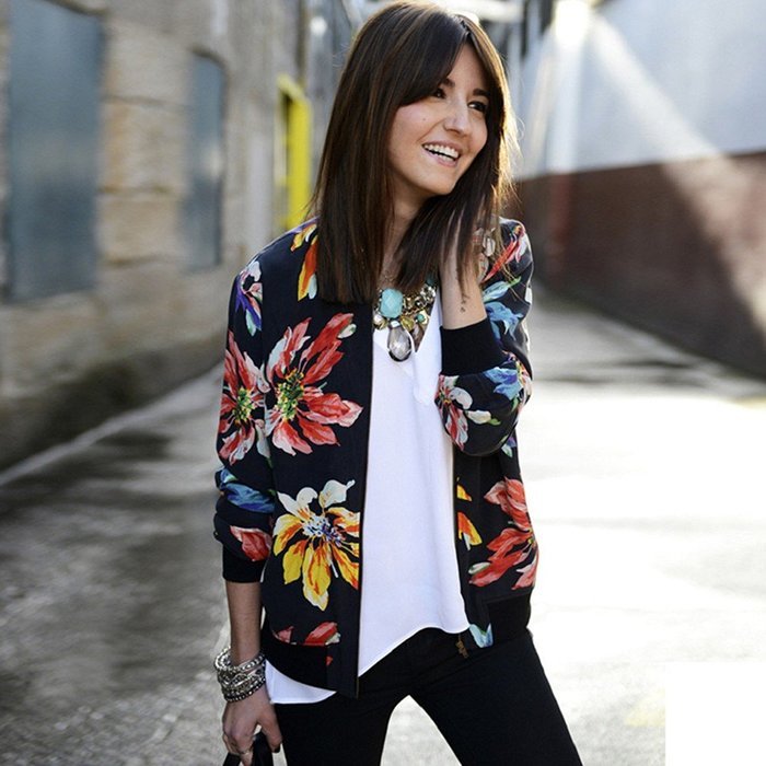 Women Jacket ,Morecome Women Long Sleeve Printed Zipper Blazer Suit Coat Outwear N4