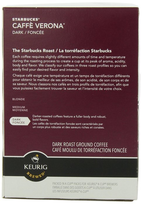 Starbucks Caffe Verona Dark, K-Cup for Keurig Brewers, 96 Count N8
