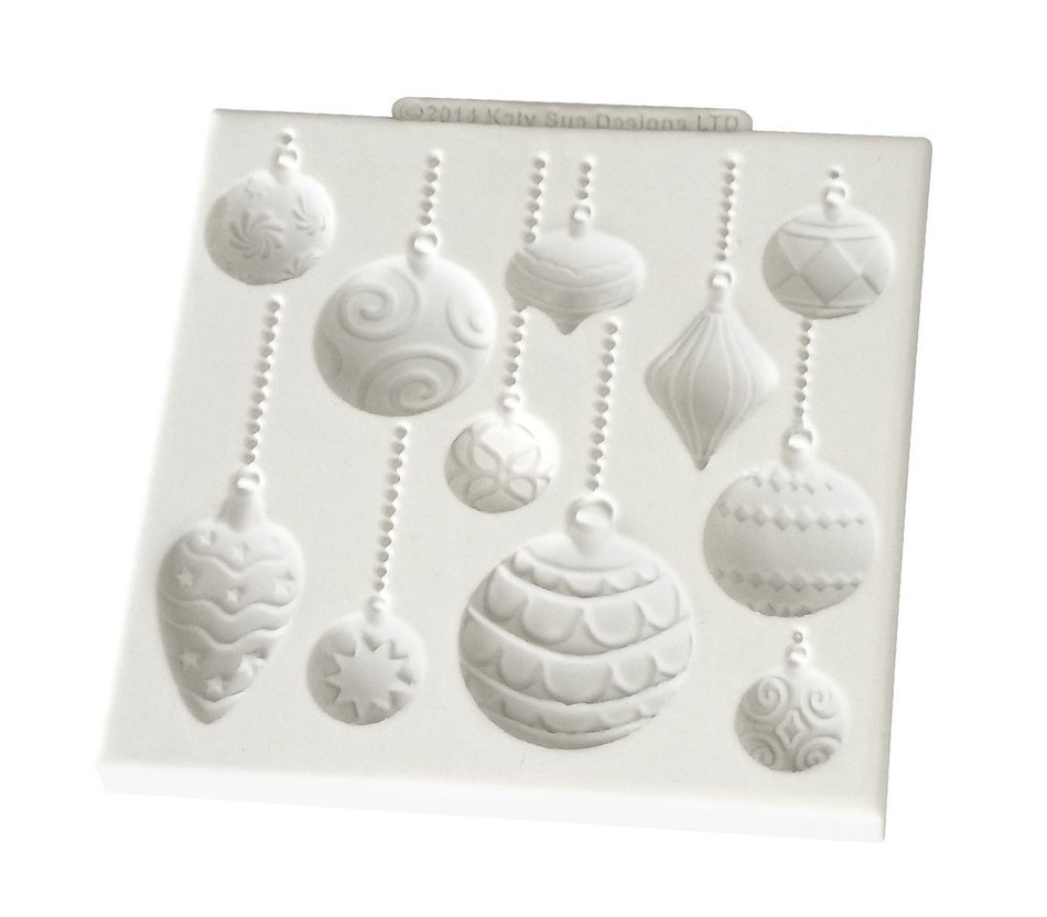 Christmas Baubles Katy Sue Designs Silicone Mould for Cake Decorating Cupcakes Sugarcraft Candies