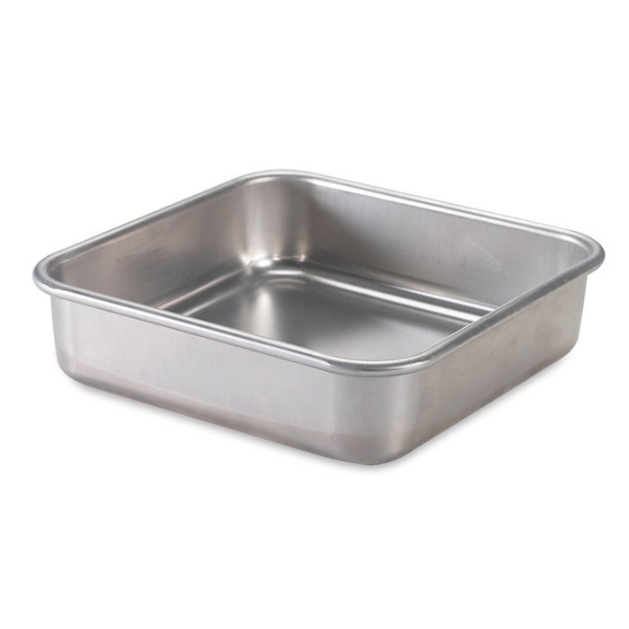 Nordic Ware Natural Aluminum Commercial Square Cake Pan with Lid, Exterior 9.88 x 9.88 Inches N2