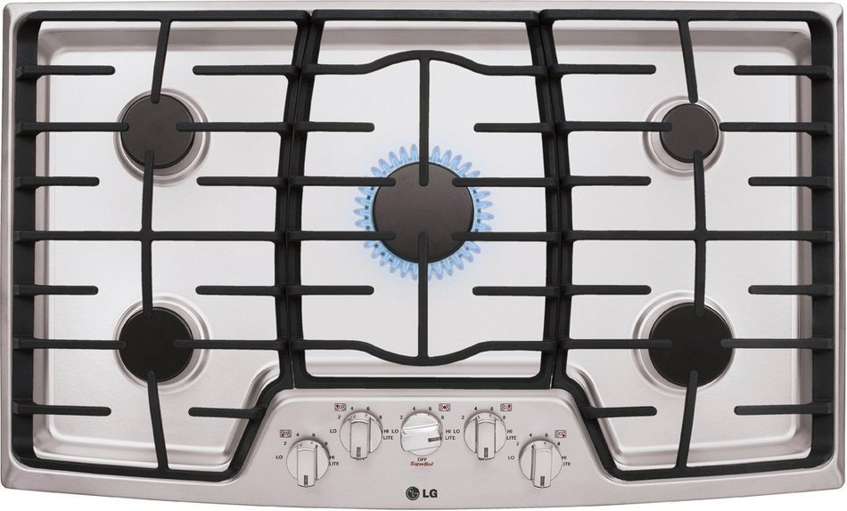 LG LCG3611ST 36" Stainless Steel Gas Sealed Burner Cooktop N2