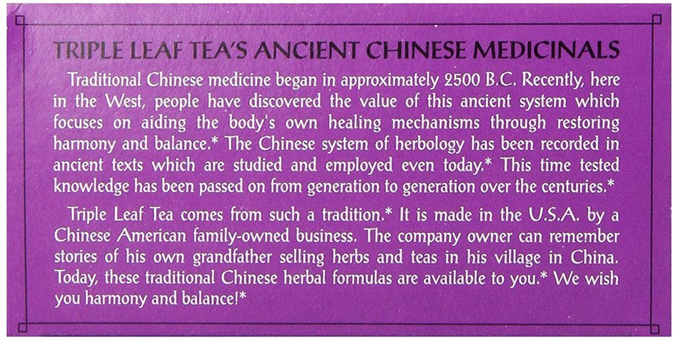 Triple Leaf Blood Pressure Tea Bags - 20 ct N3
