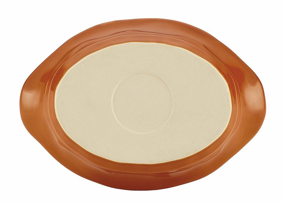 Rachael Ray Cucina Stoneware 2-Quart Oval Baker, Cranberry Red N5