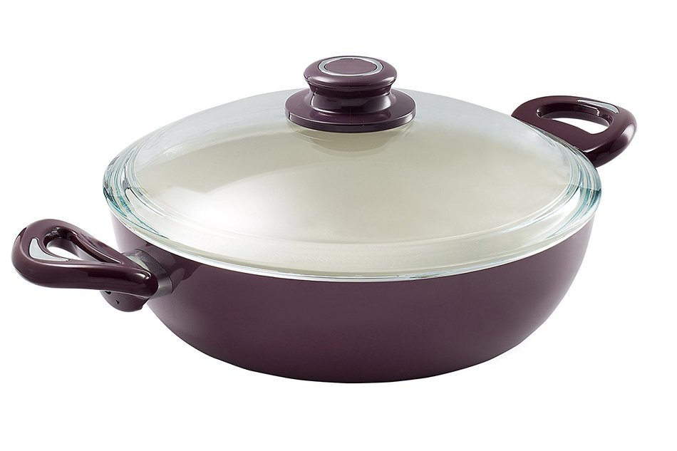 Essenso Ecotouch Lazio Enamel-Coated Low Dutch Oven with Nonstick Ceramic Interior, PTFE / PFOA Free, 3 Quart,... N6